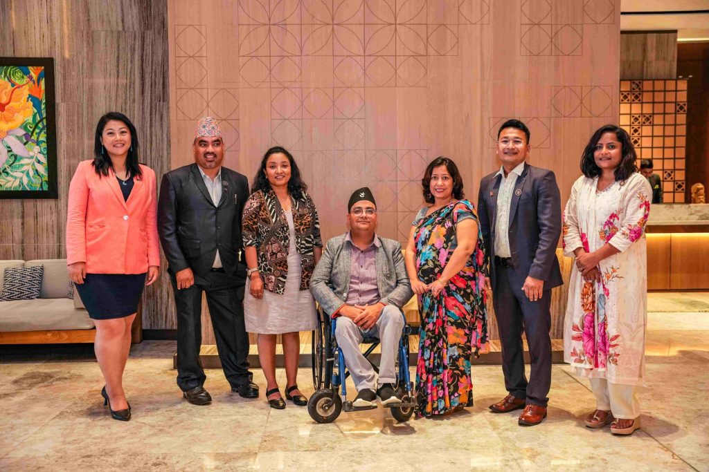 Sagar (middle) captured together with fellow Nepali alumni during the 2025 Regional Alumni Workshop in Colombo.