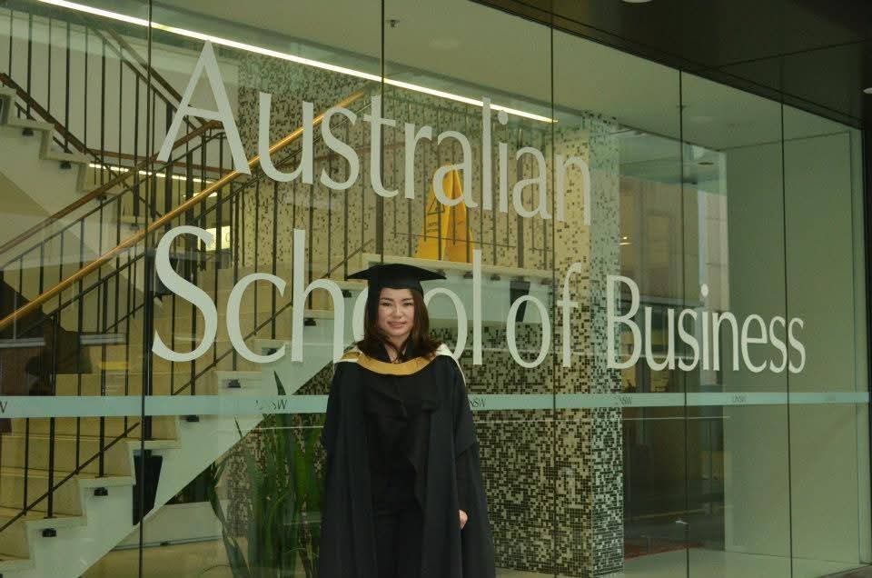 Munkhzul pictured as a scholar during her time in Australia.