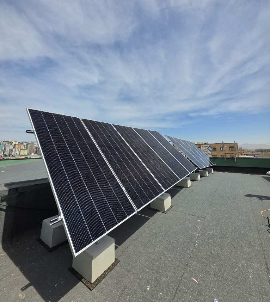 The photovoltaic system installed in Ireedui's company rooftop.