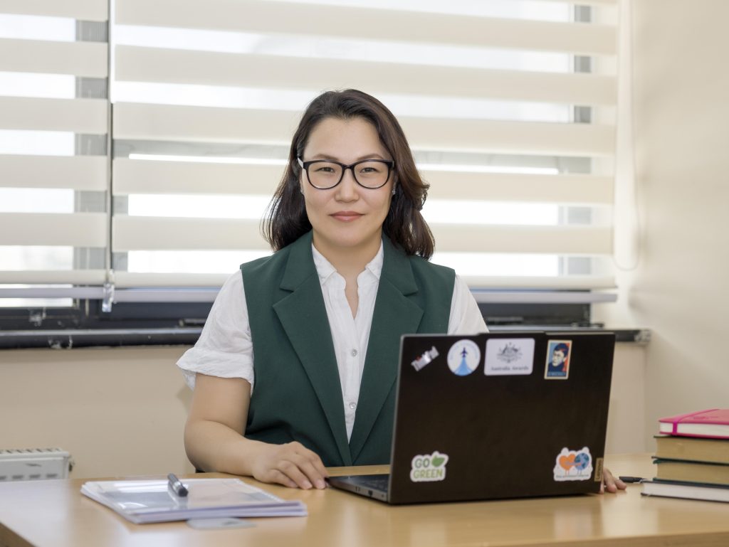 Moderator Nasa pictured at her workplace.