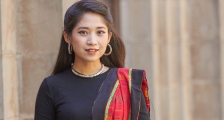 Portrait of Dristi Chakma in traditional dress