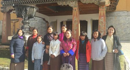 Bhutan Women in Leadership Network members with students