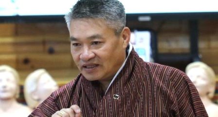 Yang Dorji speaking at a meeting