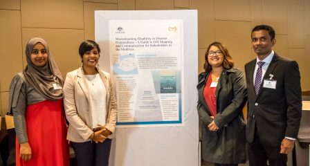 Fathimath Nistharan and colleagues present a research poster