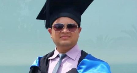 Australia Awards alumnus Gangaram Yadav in graduation attire
