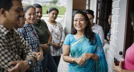 Dr Sunita Maleku Amatya speaking at an Australia Awards event