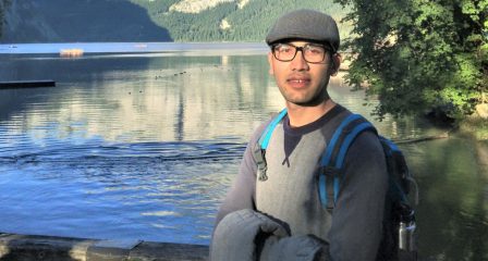 Australia Awards alumnus Shiva Pariyar beside a lake