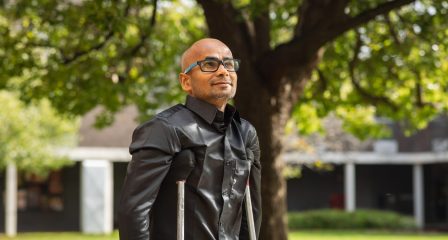 Nepali scholar Jileshan Saha outdoors in Australia