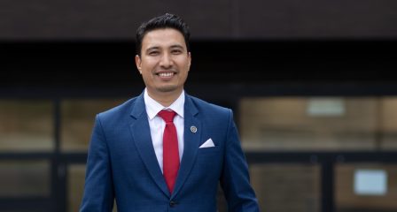 Portrait of a Nepali scholar studying climate change in Australia