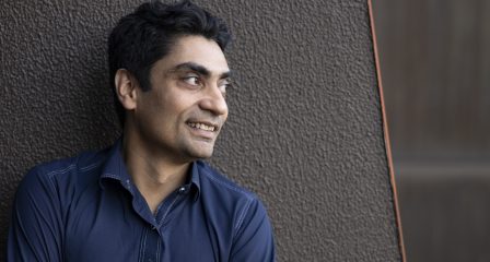 Pakistani Australia Awards scholar Usman at his workplace