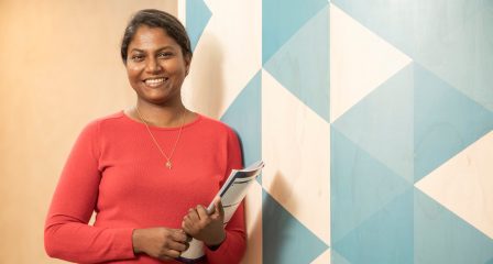 Australia Awards scholar Amalka from Sri Lanka on campus at Flinders University